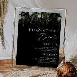 Grüne und goldene Leaf Black Signature Drinks Zeic Poster<br><div class="desc">Wir haben dieses Getränkeschild aus Grün und Blattgold entworfen, um Ihren schlichten und eleganten boho Empfang zu vervollständigen. Es zeichnet sich durch moderne, grüne und weiße Eukalyptusblätter, Farnfolien und minimale Blätter aus Goldfolie aus. Diese Elemente geben das Gefühl eines skurrilen, bezaubernden Waldes, perfekt für jede rustikale, böhmische Hochzeit! Fühlen Sie...</div>