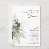 Grüne und goldene Leaf-Fingerie-Dusche Einladung (Vorderseite)