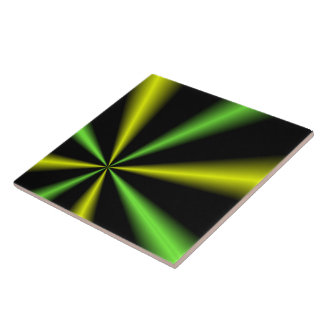 Grüne und goldene Leuchtbalken Fliese