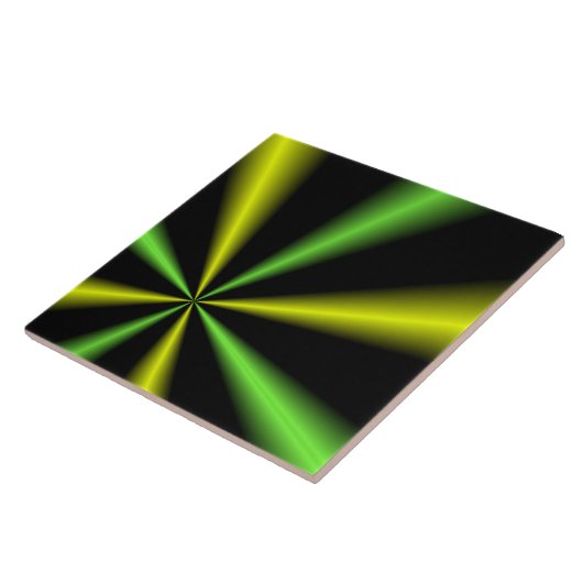 Grüne und goldene Leuchtbalken Fliese (Seite)