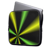 Grüne und goldene Leuchtbalken Laptopschutzhülle (Vorderseite Links)