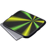 Grüne und goldene Leuchtbalken Laptopschutzhülle (Vorne Knopf)