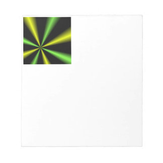 Grüne und goldene Leuchtbalken Notizblock