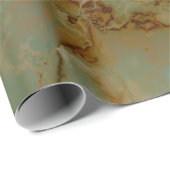 Grüne und goldene Marmor Geschenkpapier (Rolleneckpunkt)