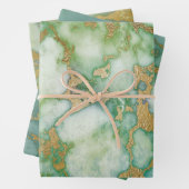 Grüne und goldene Marmor Geschenkpapier Set (Beispiel)