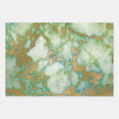 Grüne und goldene Marmor Geschenkpapier Set (Vorderseite)