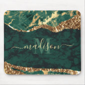 Grüne und goldene Marmor Mousepad (Vorne)