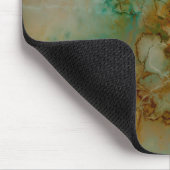 Grüne und goldene Marmor Mousepad (Ecke)