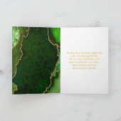 Grüne und goldene Marmorhochzeit Dankeskarte (Innenseite)