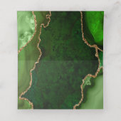 Grüne und goldene Marmorhochzeit Platzkarte (Innenseite Aufgefaltet)