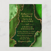 Grüne und goldene Marmorhochzeit Postkarte (Vorderseite)