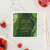 Grüne und goldene Marmorhochzeit Serviette (Beispiel)