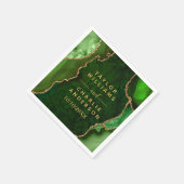 Grüne und goldene Marmorhochzeit Serviette (Ecke)