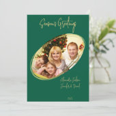 Grüne und goldene Minimalsaison Weihnachten (Stehend Vorderseite)