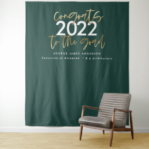 grüne und goldene moderne Schrift stilvolle Abschl Wandteppich