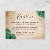 Grüne und goldene Rose Elegante Details Begleitkarte (Vorderseite)