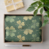 Grüne und goldene Shamrocks Seidenpapier (Geschenk)