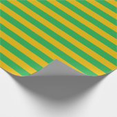 Grüne und goldene Streifen Geschenkpapier (Ecke)
