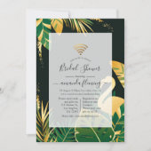 Grüne und goldene tropische Dusche - Einladung (Vorderseite)
