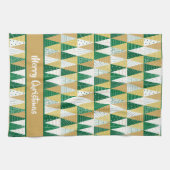 Grüne und goldene Weihnachtsbäume Geschirrtuch (Horizontal)