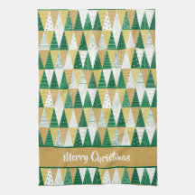 Grüne und goldene Weihnachtsbäume