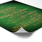 Grüne und goldene Weihnachtsbaume Poster (Ecke)