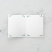 Grüne und goldene Weihnachtsbaume, Rentiere Karte (Innenseite)