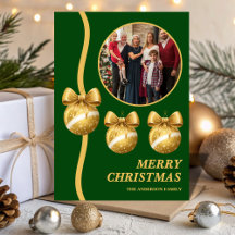 Grüne und goldene Weihnachtsbaumschmuck-Familien-W