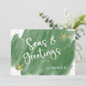 Grüne und goldene Weihnachtsfeiertage (Stehend Vorderseite)