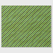 Grüne und goldene Weihnachtsstreifen Geschenkpapier (Flach)
