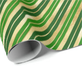 Grüne und goldene Weihnachtsstreifen Geschenkpapier (Rolleneckpunkt)