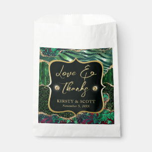 Grüne und goldene wilde Jungel-Glitter-Achat-Hochz Geschenktütchen