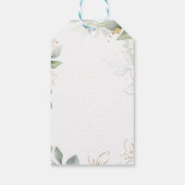 Grüne und goldenes Blattwerk Taufe Markierung Geschenkanhänger (Rückseite)