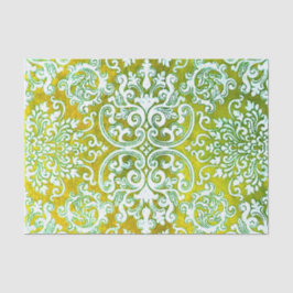 Grüne und goldfarbene Holzbäume Seidenpapier