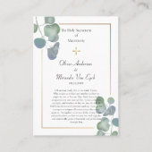 Grüne und goldorthodoxe Hochzeitskarte Platzkarte (Vorderseite)