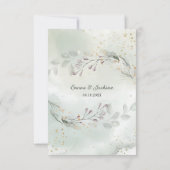 Grüne und Goldverheiratung Einladung (Rückseite)