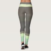 grüne und graue Abstrakte Streifen Leggings (Rückseite)