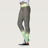 grüne und graue Abstrakte Streifen Leggings (Links)