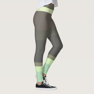 grüne und graue Abstrakte Streifen Leggings