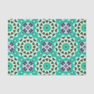 Grüne und graue Herzen Ethnisches Boho-Geometrisch Seidenpapier