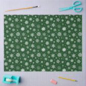 Grüne und große weiße Schneeflocken Seidenpapier (Basteln)