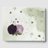 grüne und helle violette Blumen Gästebuch (Rückseite)