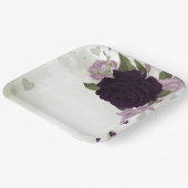 Grüne und helle violette Blumen Pappteller (Gewinkelt)