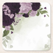 Grüne und helle violette Blumen Rechteckiger Pappuntersetzer (Vorderseite)