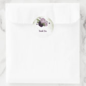 Grüne und helle violette Blumen Runder Aufkleber (Tasche)