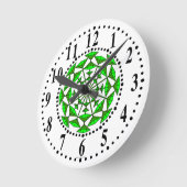 Grüne und hellgrüne Blüte 151 Wandleuchte Runde Wanduhr (Winkel)
