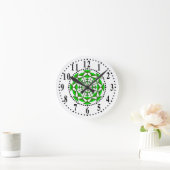 Grüne und hellgrüne Blüte 151 Wandleuchte Runde Wanduhr (Zuhause)