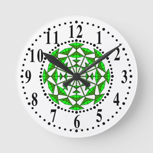 Grüne und hellgrüne Blüte 151 Wandleuchte Runde Wanduhr (Vorderseite)