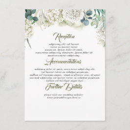 Grüne und Hydrangea Wedding Information Guest Begleitkarte