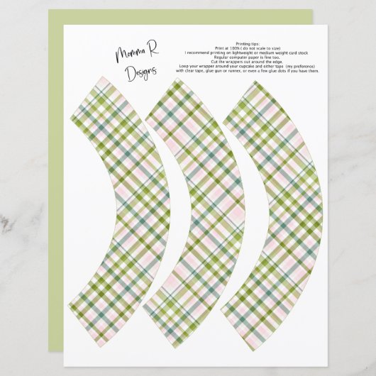 GRÜNE UND KARIERTE KUPFKRAFTWRAPPER (Vorne/Hinten)